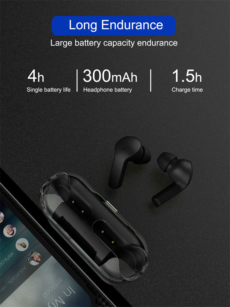 Crystal Wireless Earphones - Transparent Air 33 | ENC Noise Canceling Bluetooth Earbuds | LED Display, Fast Charging & HiFi Stereo Sound | Smart Touch & Waterproof Design | #MinaraSouq