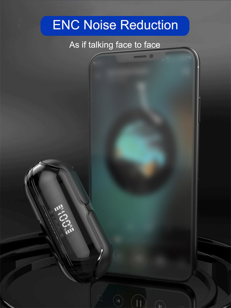 Crystal Wireless Earphones - Transparent Air 33 | ENC Noise Canceling Bluetooth Earbuds | LED Display, Fast Charging & HiFi Stereo Sound | Smart Touch & Waterproof Design | #MinaraSouq