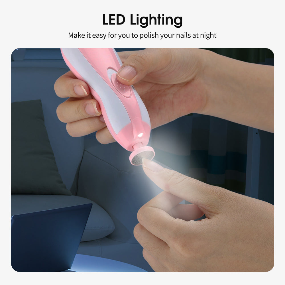 Electric Baby Nail Trimmer – Safe & Silent Nail File with LED Light | Gentle Baby Nail Care Kit for Newborns & Infants
