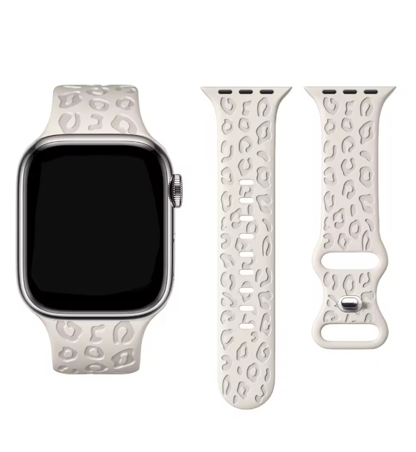 Designer Silicone Watch Strap for Apple Watch 38/40/41mm | Engraved Pattern | Sweat-Resistant Band