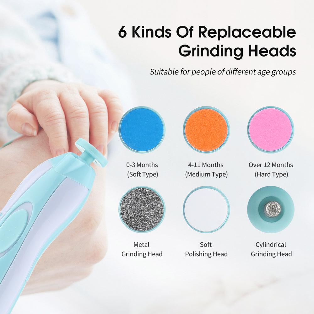 Electric Baby Nail Trimmer – Safe & Silent Nail File with LED Light | Gentle Baby Nail Care Kit for Newborns & Infants