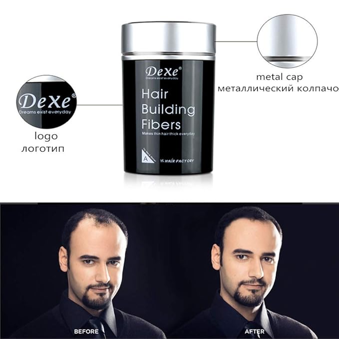 Hair Building Fiber - Natural Hair Thickener for Thinning Hair | Instant Volume Powder for Men & Women | Easy to Apply Hairs Fibers | Seamless Finish with Optional Locking Spray | Washable Hairs Filer