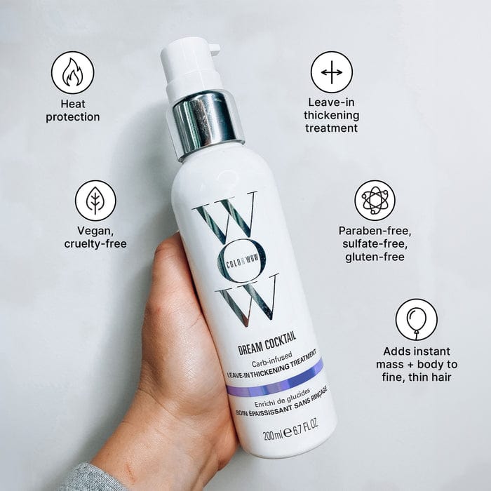 Color Wow Dream Cocktail Thickening Treatment – Carb-Infused Leave-In for Fine Hair | 200ml Instant Volume & Fuller Strands