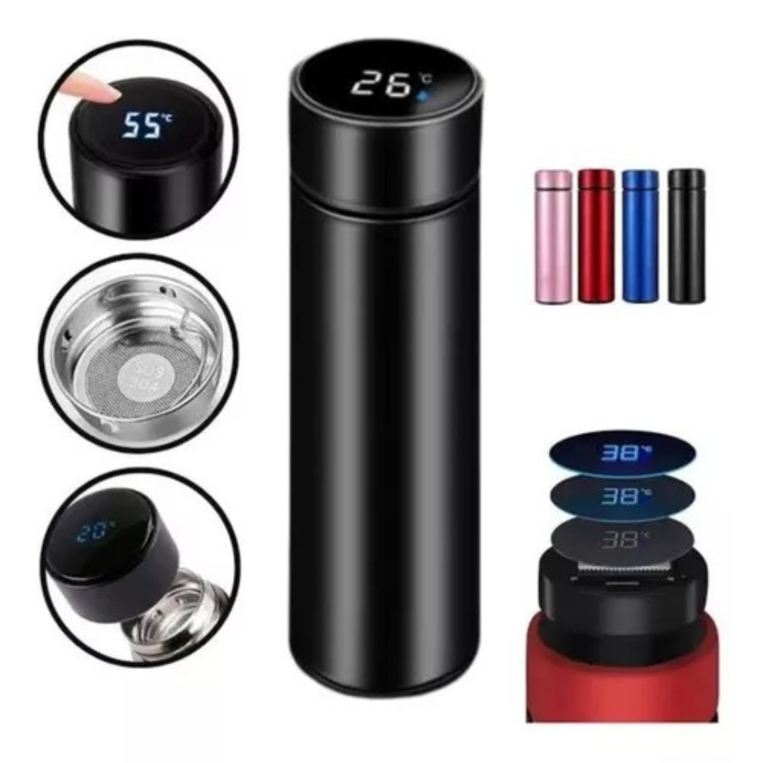 Smart Water Bottle - LED Temperature Display Cup | Insulated Tea Infuser Bottles | Leak-Proof Travel Mug | Stainless Steel Smart Bottle & Rust-Proof Cup | Portable Thermal Bottles for Men & Women